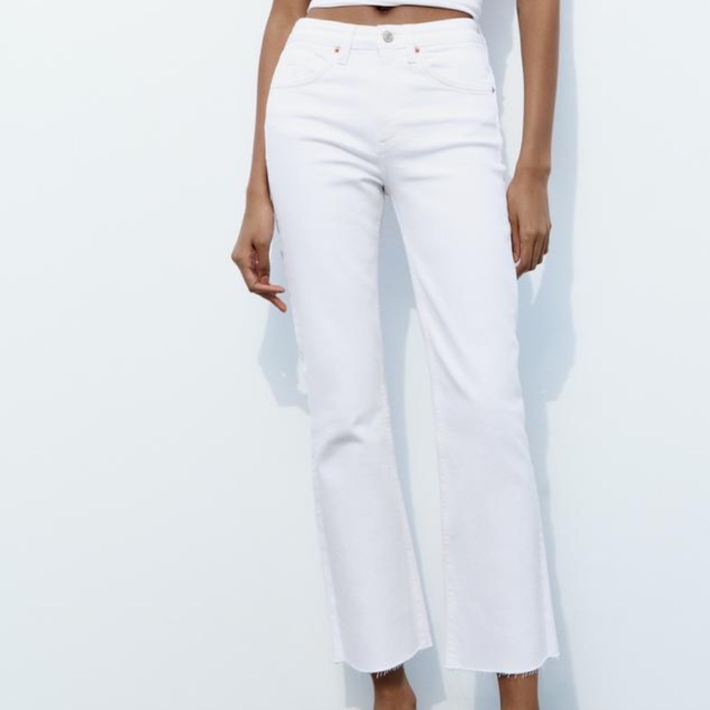 FLARED CROPPED HIGH WAIST TRF JEANS